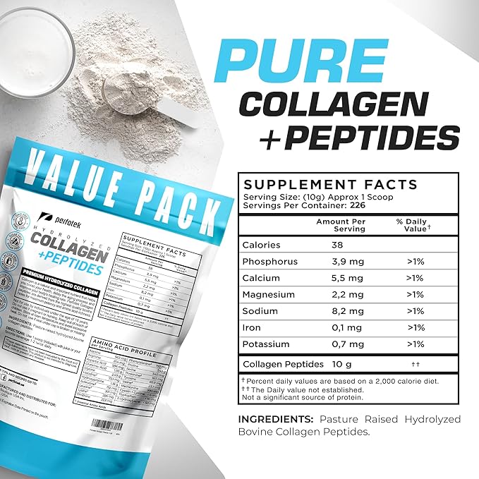 Collagen Powder for Women Men (5Lb) Types I & III Unflavored Easy to Mix Hydrolyzed Protein Peptides Non-GMO Grass-Fed Gluten-Free Kosher Pareve Healthy Hair Skin Joints and Nails