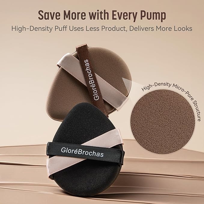 Makeup Sponge, GloréBrochas 4PCS Micro Porous Beauty Blender, Latex-Free PU Powder Puff, Low Absorption 3.2 Inch Makeup Puff, Soft Dual-Sided Foundation Sponge