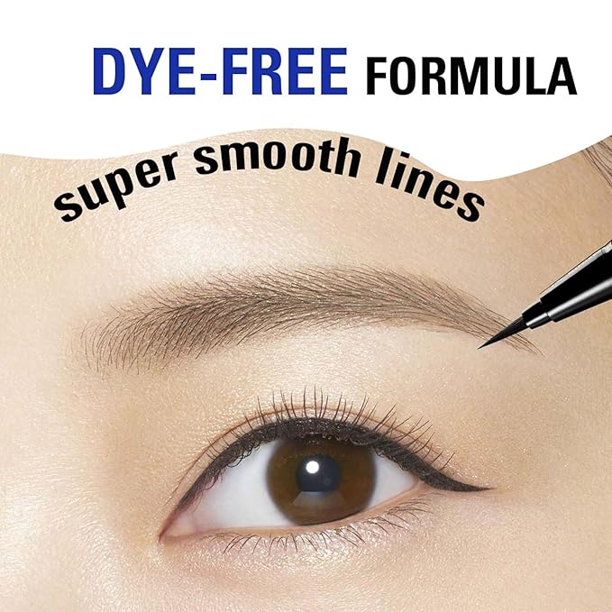Heroine Make by KISSME Waterproof Eyeliner for Intense Color & Ultra-Fine 0.1mm Tip, Liquid Eyeliner Pen with Organic Beauty Serum, Cat Eye Liner for Long Lasting Eyelines, Natural Brown, 1 EA, PRIME
