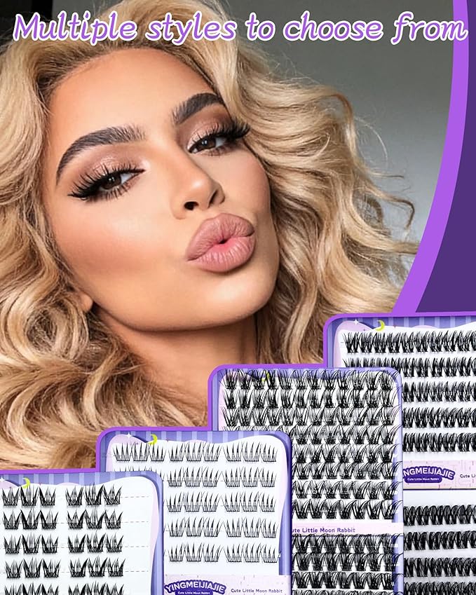 Clicar 10-16mm magnetic eyelashes,C-D Curvature lash clusters kit,3D Wispy Lashes Clusters DIY Lash Extension Kit,No need Glue (180pcs 10-13mm 30D)