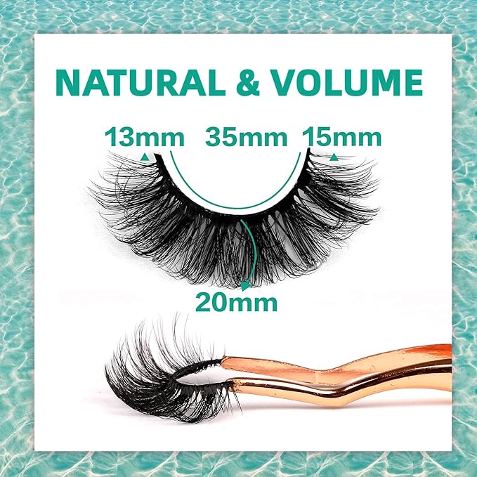 ALICROWN Mink Lashes Faux Wispy Natural Volume Lashes Pack 5D Thick Volume Crossed False Eyelashes Full Handmade 5 Pairs Lashes