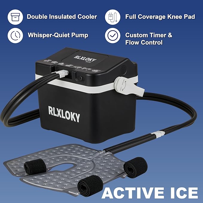 RLXLOKY Basic 1.0 Cold Therapy Unit, Ice Machine for Knee After Surgery,Cold Therapy Machine for Knee Replacement，Cold Therapy System with Knee/Joint Ice Pack