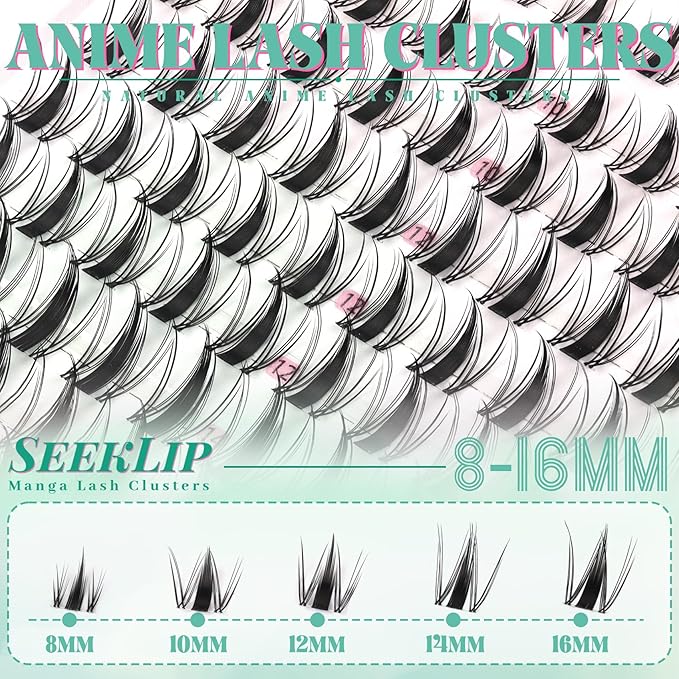 Lash Clusters Manga Fairy C Curl Deer Eyelash Clusters Natural Spiky Cluster Eyelash Extensions 120PCS 8-16MM Mixed Clear Band Doe Eyed Anime Wispy Lashes Cluster (Breath)