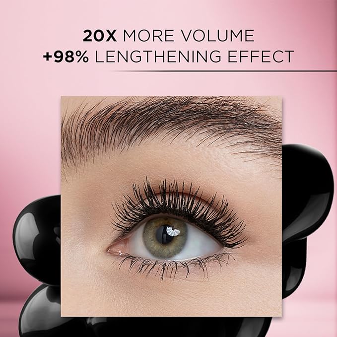 L'Oreal Paris Makeup Voluminous Lash Paradise Mascara, Voluptuous Volume, Intense Length, Feathery Soft Full Lashes, No Flaking, No Smudging, No Clumping, Black, 0.28 Fl Oz (Pack of 1)