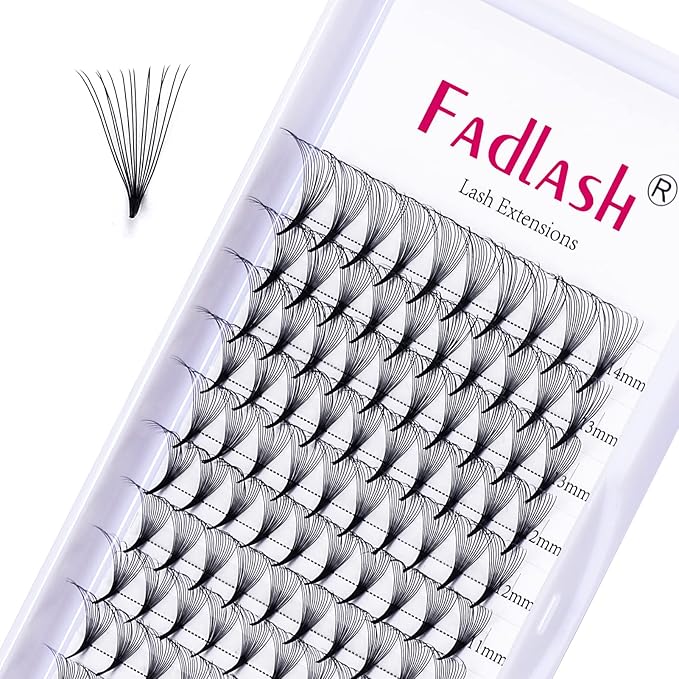 Premade Fans Eyelash Extensions 8-14mm 14D Premade Lash Extensions Fans Pointed Base Pre Made Volume Lashes Pre Fanned Lash Extensions Middle Stem (14D-0.05D, 8-14mm)