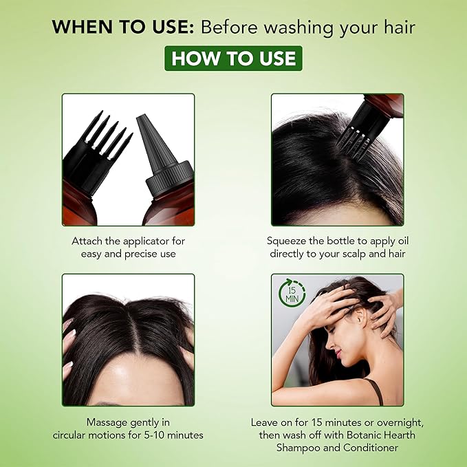 Botanic Hearth Hair Oil for Hair Growth & Hair Relaxer | Strengthening Dry, Frizzy, Damaged Hair & Scalp Treatment | Hemp & Biotin Hair Oil – 6.7 Fl Oz