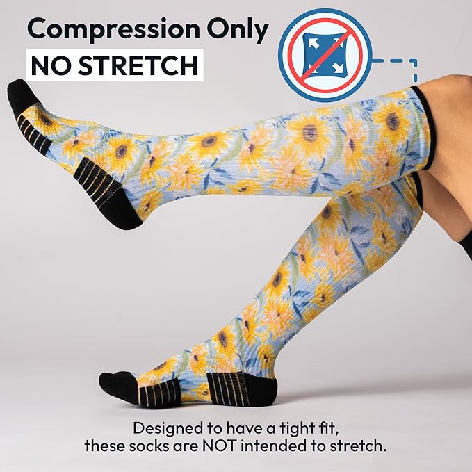 Viasox Compression Socks for Women and Men, Knee High Socks 12-15 mmhg Circulation Support for Flight, Travel, Daily
