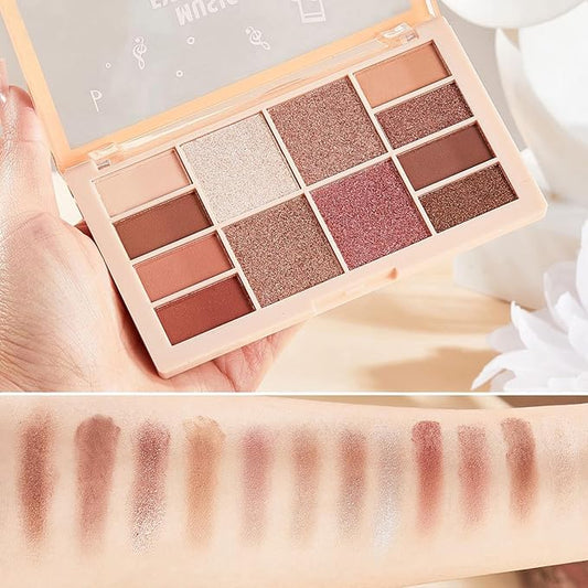 Eyeshadow Palette, Soft Matte & Romantic Shimmer, Low Saturation for Natural Look, Smooth Texture, High Pigment, No Fallout, Soft, Silky, Half-Wet Powder, Radiant, Clear, and Seamless Finish-5#