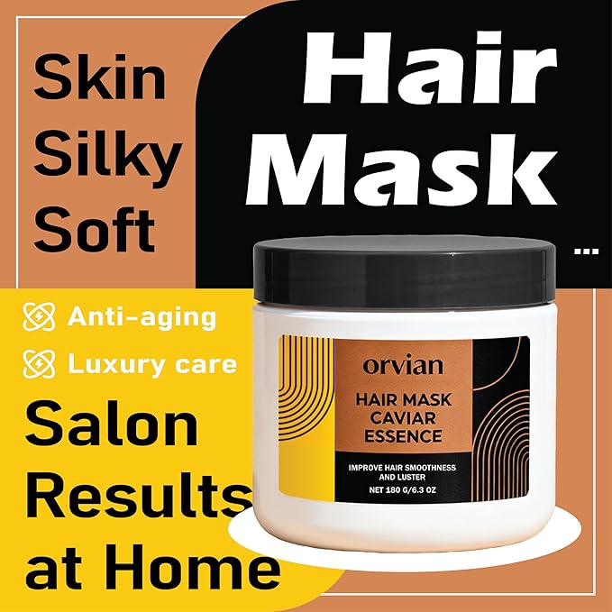 ZPX Orvian Caviar Hair Mask - Deep Repair & Replenishing Moisture Masque for Dry, Coarse, Damaged Hair