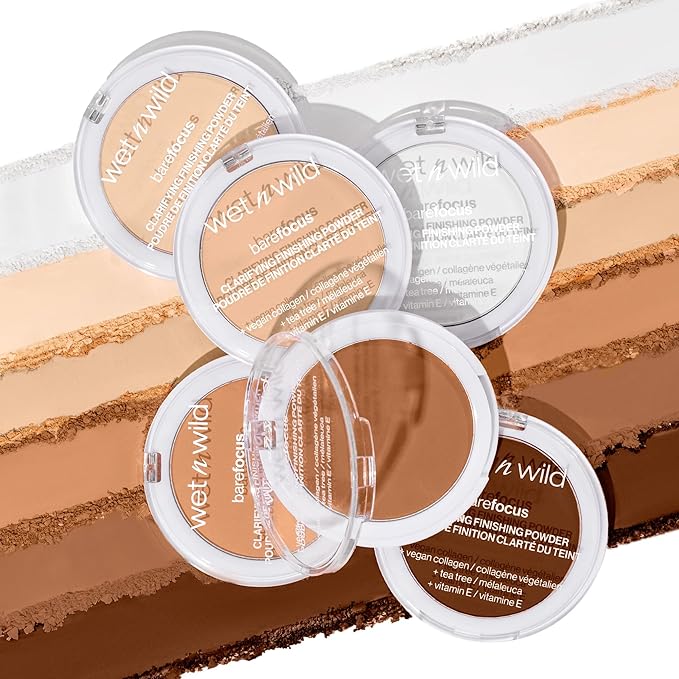 wet n wild Bare Focus Clarifying Finishing Powder | Matte | Pressed Setting Powder Translucent