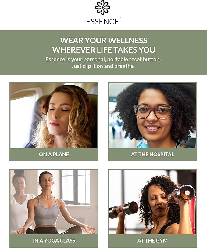 Essence Wearable Aromatherapy Nasal Diffuser – Lemongrass Essential Oil Nose Ring Silicone Inhaler for Stress & Mood Support - Made in USA & Travel-Friendly
