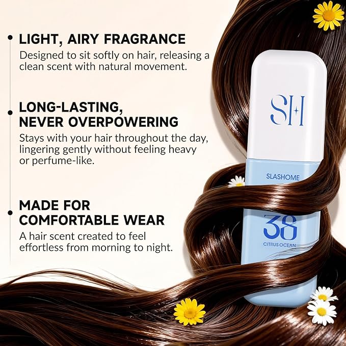 Hair Perfume for Women & Men, Alcohol-Free Citrus Ocean Hair & Body Mist, Lightweight Long-Lasting Fragrance for Hair, Wigs, Body & Fabric, Birthday & Valentine’s Day Gift, 100ml / 3.38 fl oz