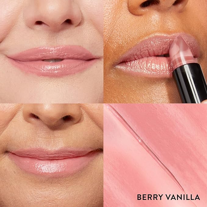 LAURA GELLER NEW YORK Italian Marble Sheer Lipstick - Berry Vanilla - Hydrating & Lightweight - Vitamin E & Caster Seed Oil - Cream Finish