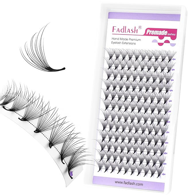 FADLASH Premade Lash Fans Multi Length Hybrid Volume Premade Easy Fans 0.07 Thickness D Curl 16D Multi Length 8-10-12mmmm Camellia Natural Eyelash Extensions(16D-0.07-D, Camellia 8-10-12mm)