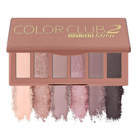 6 Colors Mini Eyeshadow Makeup Palette Rosy Neutral Nude Eye Shadow Shimmer & Matte Make Up Pallet with Mirror Highly Pigmented Long Lasting Waterproof Travel Size Gift Kit 02