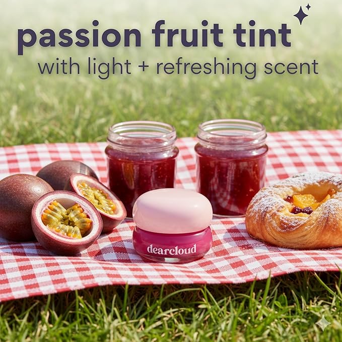 dearcloud Dewy Lip Jam – Hydrating Lip Balm & Gloss with Vitamin E, Korean Skincare (Passion Fruit)