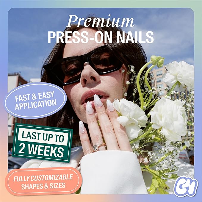 Chillhouse - Chill Tips, Press on Nails Kit - I Do Want Champagne (Almond) - 30 Nail Shapes & Sizes - Up to 2 Weeks of Wear - Customizable - Reusable - Latina Founded, Women Owned - Beauty, Self Care