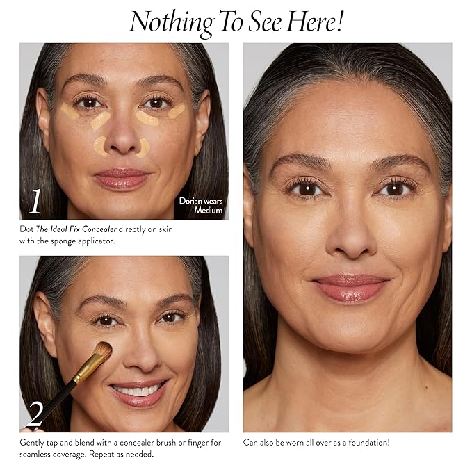 LAURA GELLER NEW YORK The Ideal Fix Concealer - Tan - Buildable Medium to Full Coverage Liquid Concealer - Covers Under Eye Dark Circles & Blemishes - Long-Lasting