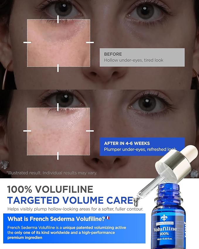 100% Volufiline Ampoules – Advanced Firming & Lifting Facial Ampoule from France Sederma, Intense Hydration & Skin Rejuvenation for Youthful, Perfect for Layering & DIY, 0.33 fl.oz (10ml) 2 Pack