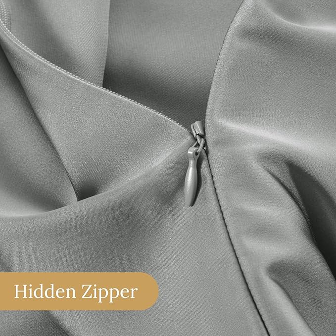INFIIXSO Mulberry Silk Pillowcase for Hair and Skin, Silk Pillow Cases Standard Size with Hidden Zipper 20x26 Inches, Ultra Smooth and Soft Cooling Pillow Cases for Hot Sleepers(Grey, 1 Pack)