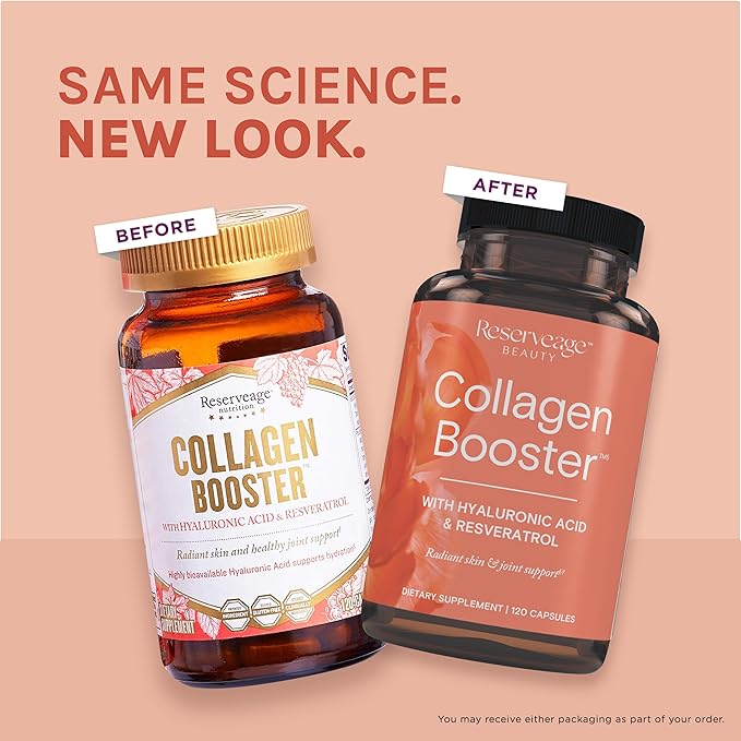Reserveage Beauty Collagen Booster - Supplement for Skincare & Joint Health - Supports Healthy Collagen Production for Women - 120 Capsules (30 Servings)