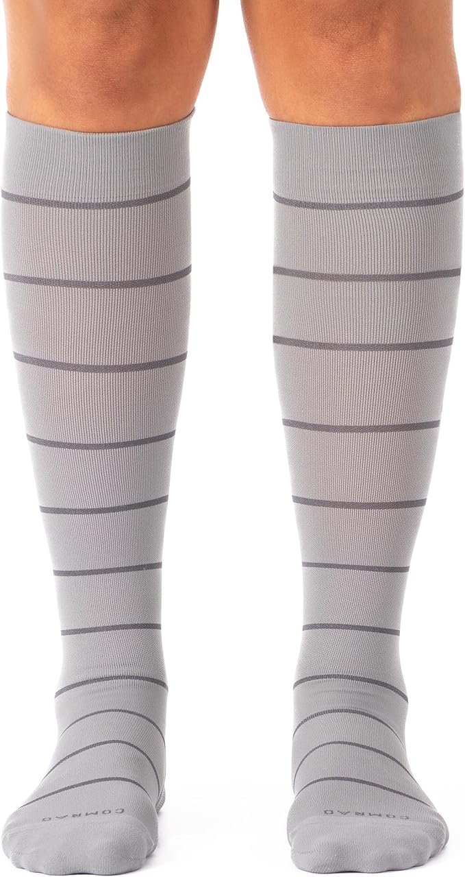 Comrad Nylon Knee High Socks - 15-20mmHg Graduated Compression Socks - Soft & Breathable Support Unisex Socks