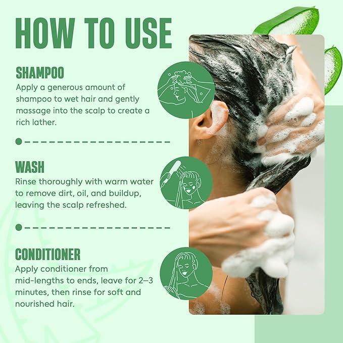 INFINA ESSENTIALS Aloe Vera Shampoo and Conditioner Set | 16 fl oz Each | with Batana Oil | Hydrating, Soothing & Moisture Balance Formula | Nourishing Care for Dry, Itchy or Sensitive Scalp