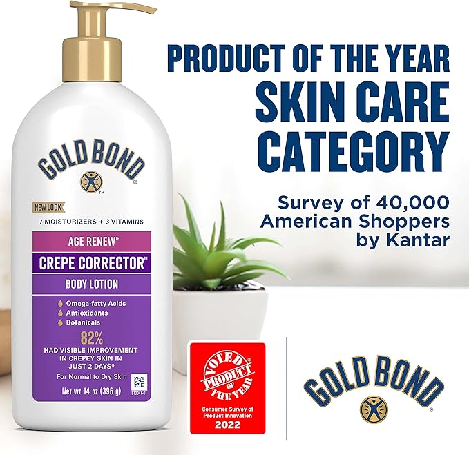 Gold Bond Age Renew Crepe Corrector Body Lotion, Replenishing & Smoothing Formula, Crepe Corrector Body Lotion, 14 oz