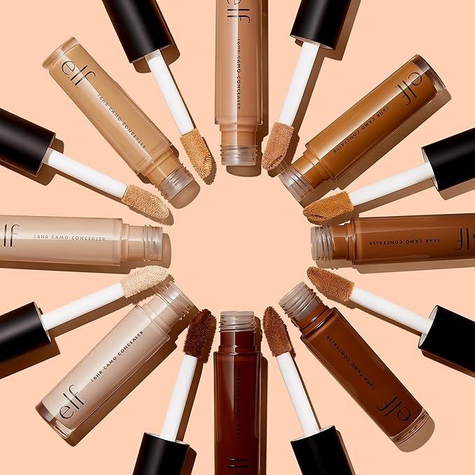 e.l.f. 16HR Camo Concealer, Full Coverage, Highly Pigmented Concealer With Matte Finish, Crease-proof, Vegan & Cruelty-Free, Light Peach, 0.203 Fl Oz