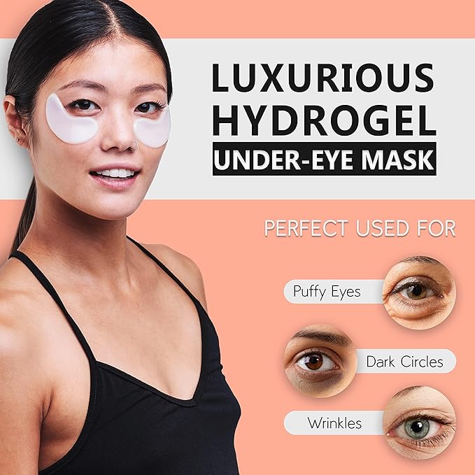 pureSOL Hydrogel Gold Under Eye Mask - Hyaluronic Acid, Retinol - Anti-aging, Moisturizing and Hydrating - 12 Pairs | Eye Patches for Puffy eyes, Dark Circles - Gifts for Women. Gifts for Mom