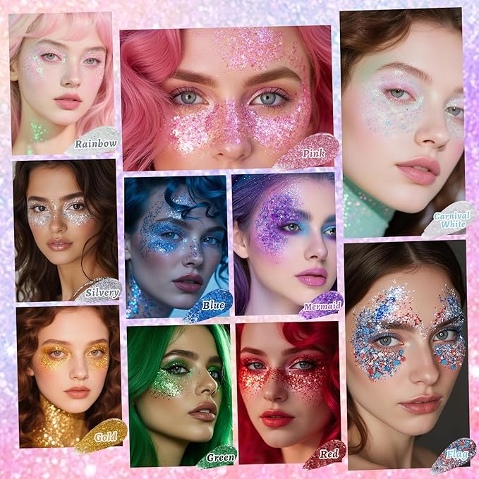 Dazzle Face and Body Glitter Stick for Sparkling Makeup, Hair Glitter Accessories for Women, Highlighting Stick for Fairy Dust Makeup, Cheerful Face Glitter for Festive Parties and Carnivals