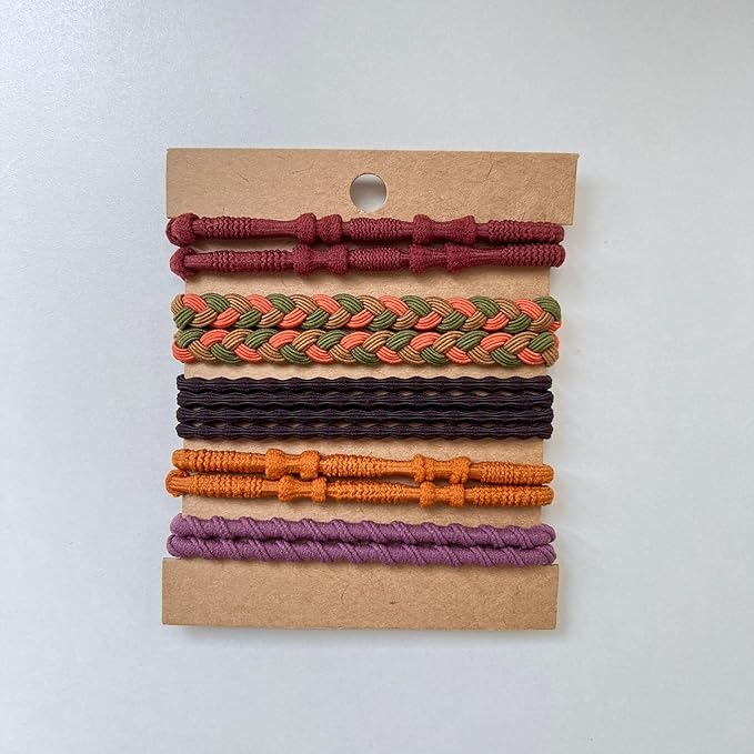 Multistyle Hair Ties Set: Gentle High Elasticity Ponytail Scrunchie Bracelet for Women (35-Bamboo Mixed Set:10, One Size)