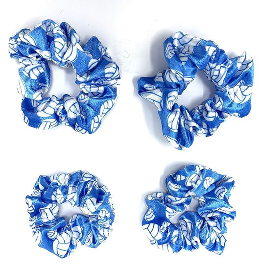 Volleyball Scrunchies, Velvet Hair Ties Headband Accessory, Set of 4 Blue…
