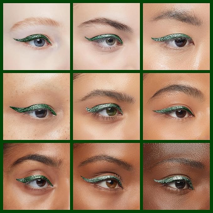 Erinde Green Gel Eyeliner Waterproof, Long Lasting Eyeliner Gel Pot, Intense Color Smudge-Proof Eye Liner Makeup, Matte Waterline Eye Liner with 2PCS Brushes, 05 Green