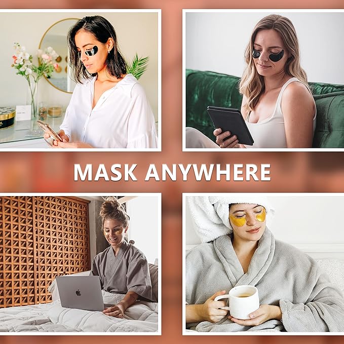 pureSOL Hydrogel Gold Under Eye Mask - Hyaluronic Acid, Retinol - Anti-aging, Moisturizing and Hydrating - 12 Pairs | Eye Patches for Puffy eyes, Dark Circles - Gifts for Women. Gifts for Mom