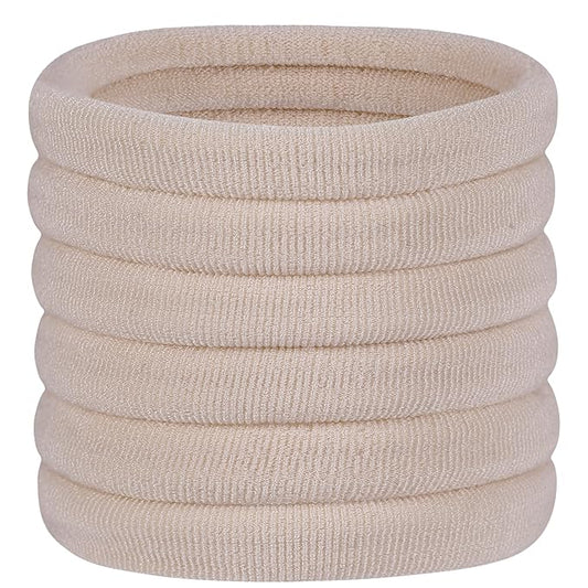 60 Pcs 2 Inch Blonde No Damage Hair Ties for Women Thick Hair, Large Soft Seamless Nylon Fabric Elastic Ponytail Holders Bands for Women
