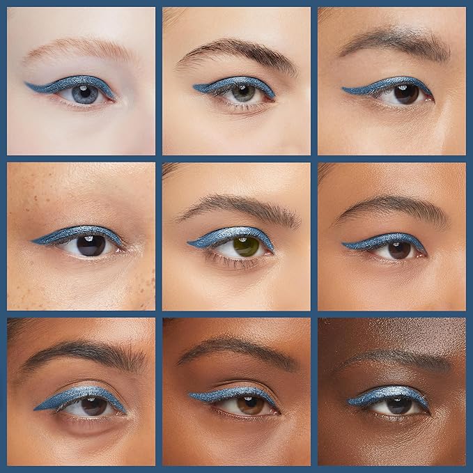 Liquid Eyeliner - Hypoallergenic Eyeliner with Fine Brush Tip, Long-Lasting Waterproof Eye Liner - Cruelty-Free, Vegan, Hypoallergenic, Gluten-Free, Smooth Liquid Eye Liner, Shimmer Royal Blue 2mL