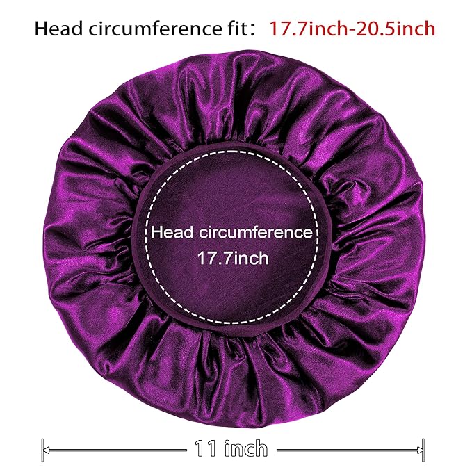 3 Pcs Bonnet for Kids, Kids Bonnets for Girls, Satin Silk Hair Bonnet for Sleeping, Soft Wide Band Sleep Cap for Curly Hair Braids for Teens Child Toddler