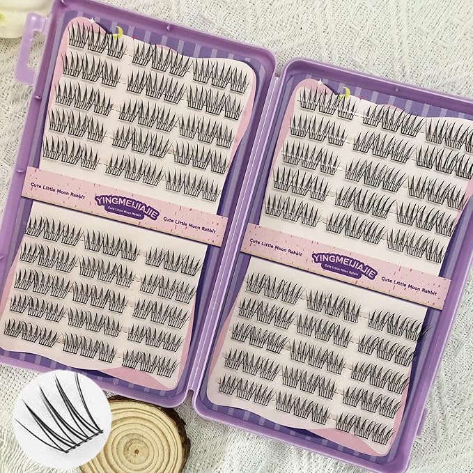 Clicar 10-16mm magnetic eyelashes,C-D Curvature lash clusters kit,3D Wispy Lashes Clusters DIY Lash Extension Kit,(384pcs 10-16mm need Glue)