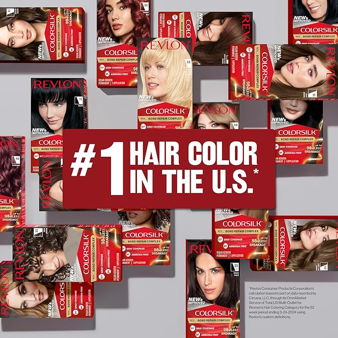 Revlon ColorSilk with Bond Repair Complex, Brown Permanent Hair Color, 100% Gray Coverage, Ammonia Free Hair Dye, Vegan Keratin, 30 Dark Brown (Pack of 3)