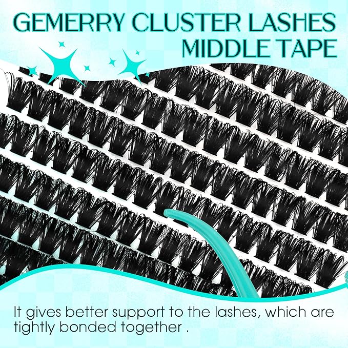 Lash Clusters GEMERRY 280pcs Clusters Lashes D Curl Soft&Natural Individual Lashes Cluster Eyelash Clusters DIY Lash Extensions at Home（30P+40P-10-18mm)