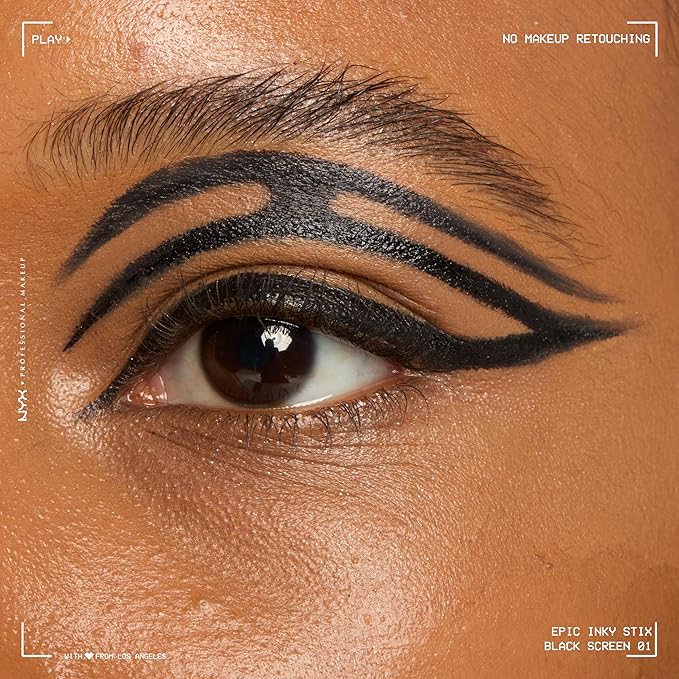 NYX PROFESSIONAL MAKEUP Epic Inky Stix Eyeliner, Mechanical Cream Gel Eyeliner, Waterproof Formula With Up To 24HR Wear - 01 Black Screen (Matte Black)