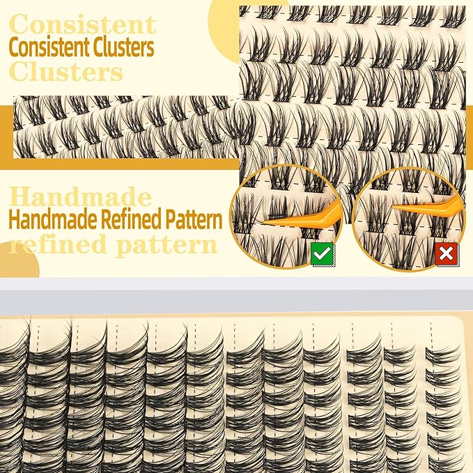 Leefrei Eyelash Clusters 10-18mm Wispy Eyelash Clusters D Curl DIY Cluster Lash Extension Kit Individual Lashes Kit With Bond & Seal, Glue Remover, Tweezers(LF03 Lashes Set)