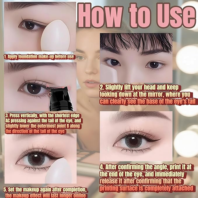 2 Pcs Gel Eyeliner Pencil Set, 2025 New Foldable Eyeliner Stamp for Perfect Wings, Waterproof Eyeliners Tool, Smudge Proof Eyeliners Pen for Beginners