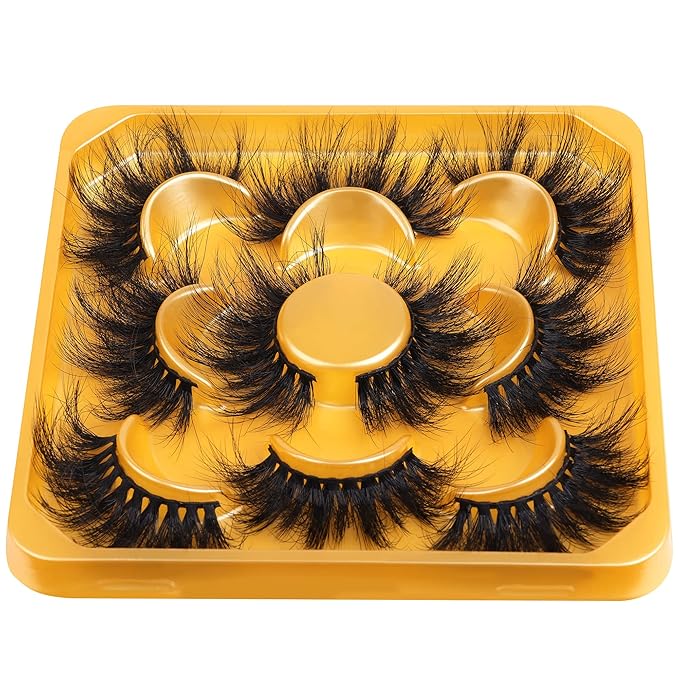 Lashes Mink False Eyelashes Fluffy Wispy Eye Lashes 20MM Long Thick Dramatic Volume Fake Lashes by Focipeysa