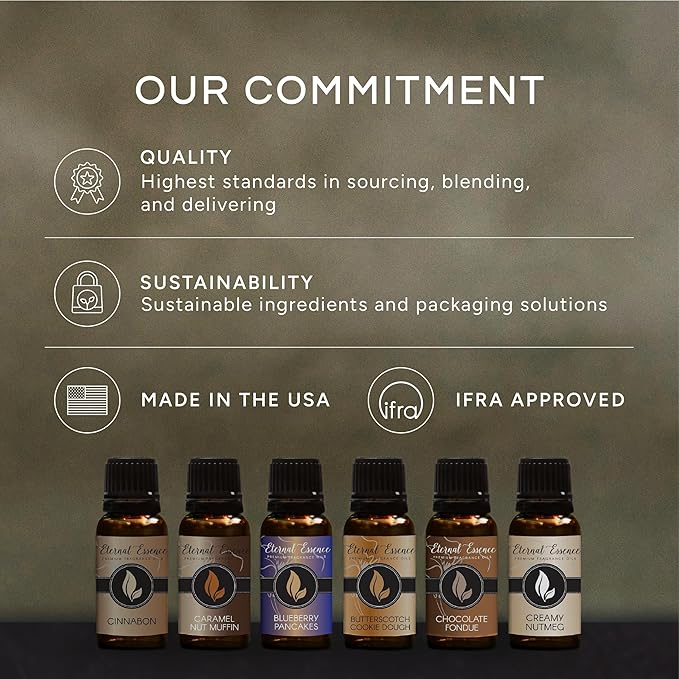 Eternal Essence Oils Holiday Set of 6 Premium Fragrance Oils - Oils for Diffusers, Soap & Candle Making, Aromatherapy - Includes Candy Cane, Pumpkin Patch - for Candle, Soap Making, & More - 10ML