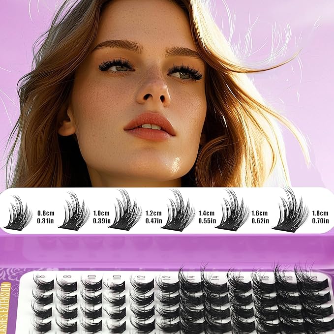 YIDUO 3 Styles Lash Clusters Kit Bulk Packs with 2×Bond&Seal Volume/Manga/ultra/Dramatic Eyelash Extensions 8-18mm lashes Clusters Kit Wispy D Curl Individual Fake Eyelashes Kit DIY at Home Easily
