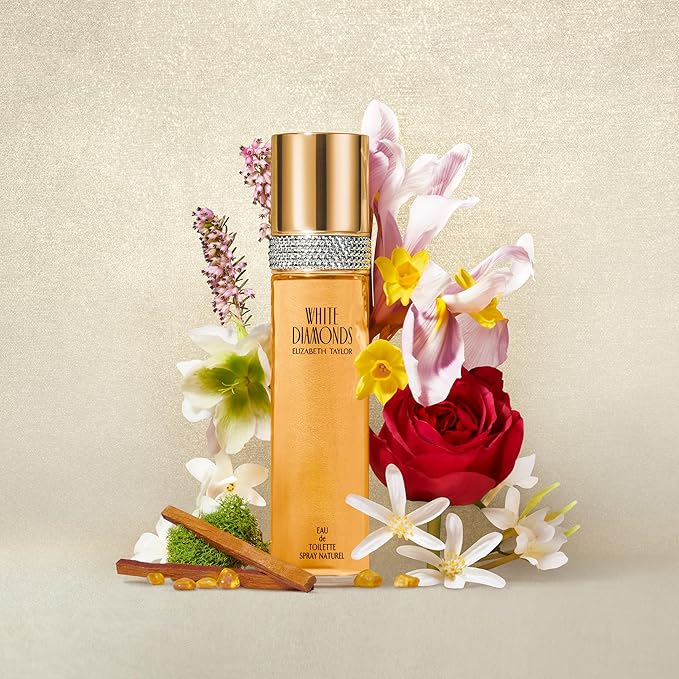 Elizabeth Taylor White Diamonds Women's Perfume, Long-Lasting Floral Fragrance for Her, Eau de Toilette EDT Spray, 3.3 fl oz