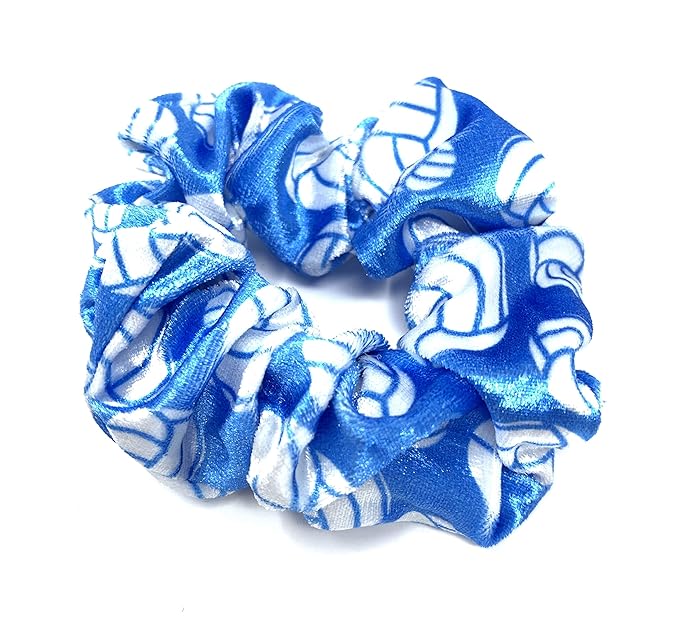 Volleyball Scrunchies, Velvet Hair Ties Headband Accessory, Set of 4 Blue…