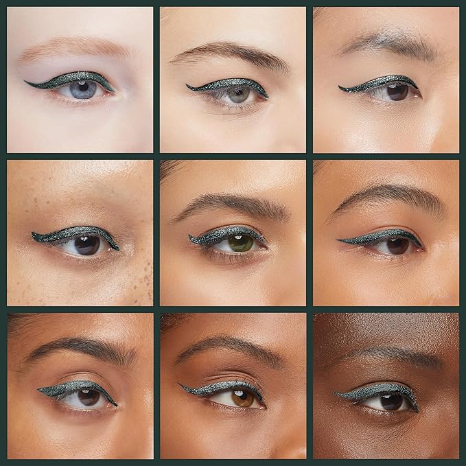 Liquid Eyeliner - Hypoallergenic Eyeliner with Fine Brush Tip, Long-Lasting Waterproof Eye Liner - Cruelty-Free, Vegan, Hypoallergenic, Gluten-Free, Smooth Application Liquid Eye Liner, Green 2mL